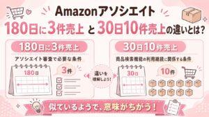 Amazonアソシエイト180日に3件売上と30日10件売上の違いとは？